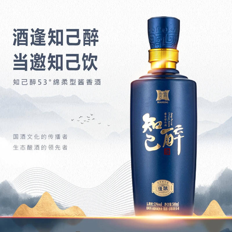 玄兴知己醉53度佳酿 酱香型白酒纯粮食酒500ml经典53%Vol