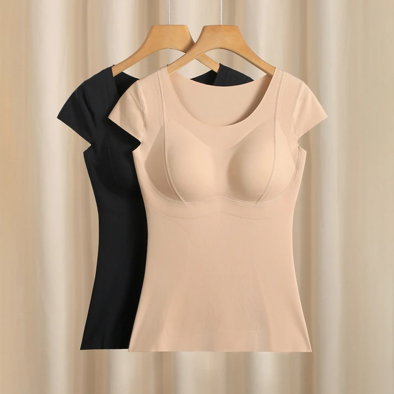 小飞袖塑身衣运动健身免穿文胸收腹束腰塑形背心无痕保暖美体内衣