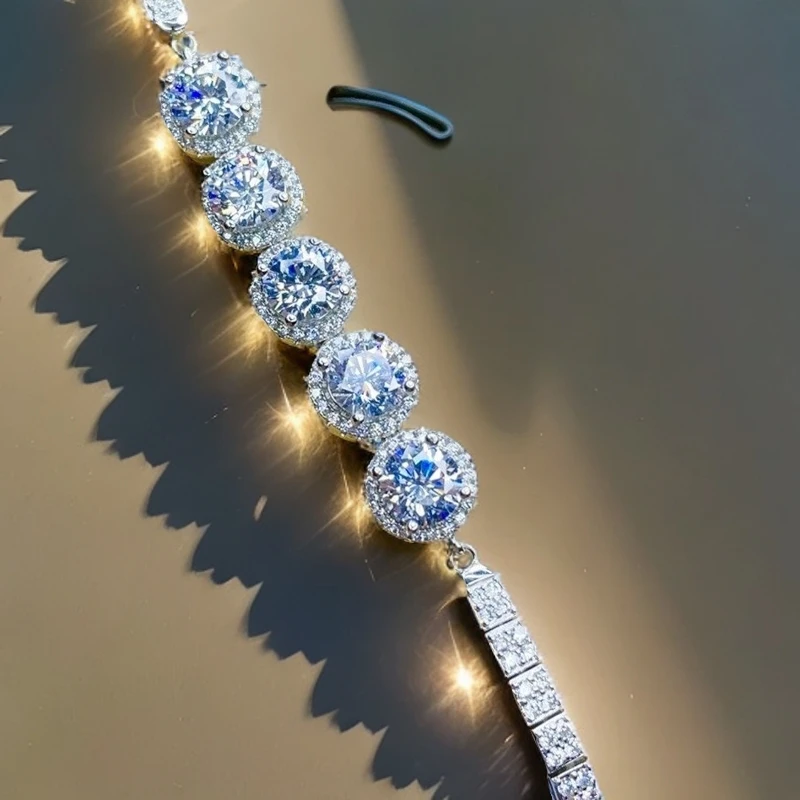 合金合成锆石手链 精工高定奢华手链