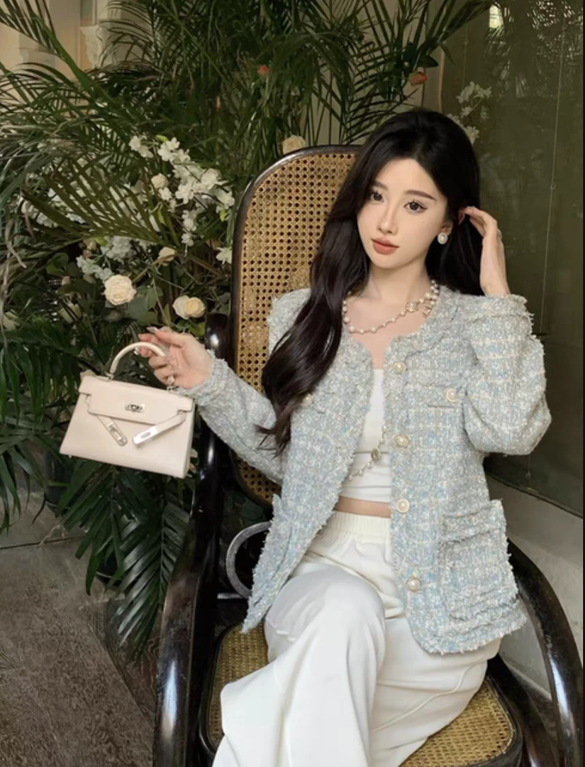 名媛小香风法式百搭粗花呢气质短外套时尚女春装年新高级感