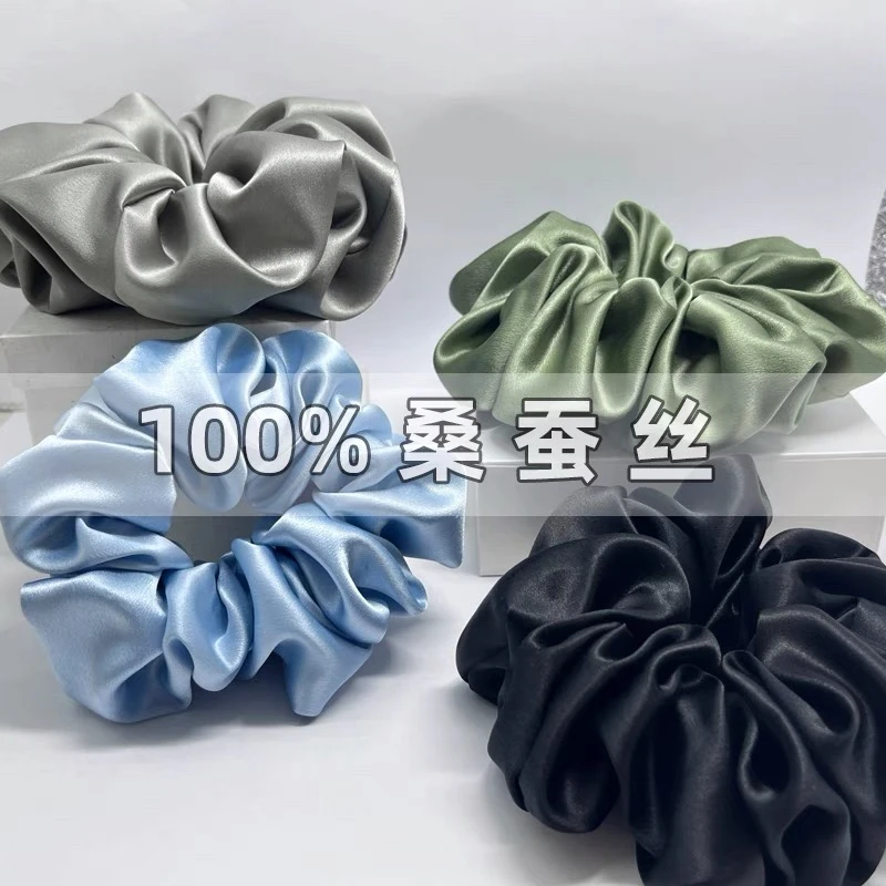 [款式随机]100%桑蚕丝真丝发圈法式高级感桑蚕丝大肠圈