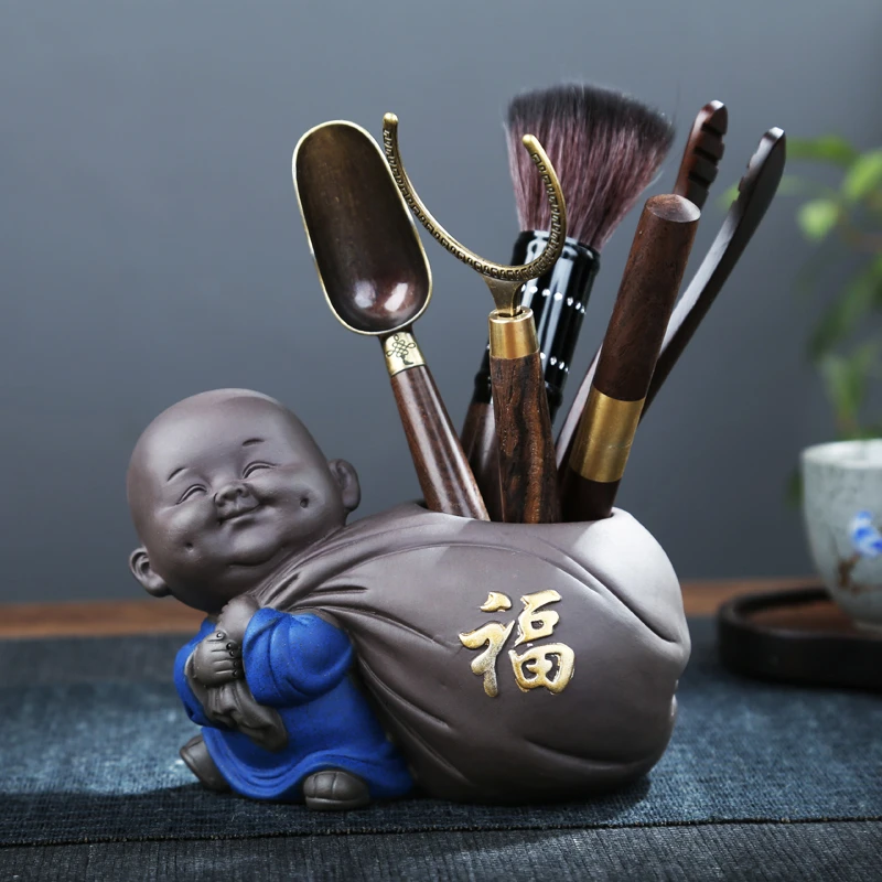 手工茶宠茶桌摆件精品可养陶瓷招财高端禅意紫砂茶道茶夹茶具配件