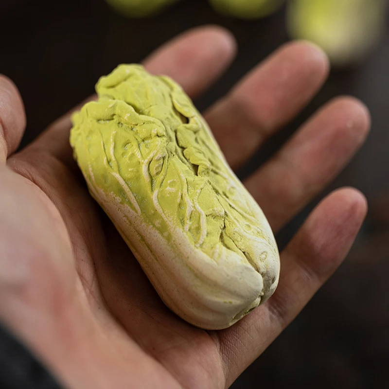 茶宠摆件紫砂白菜精品可养创意个性百财茶玩茶桌茶盘茶道配件