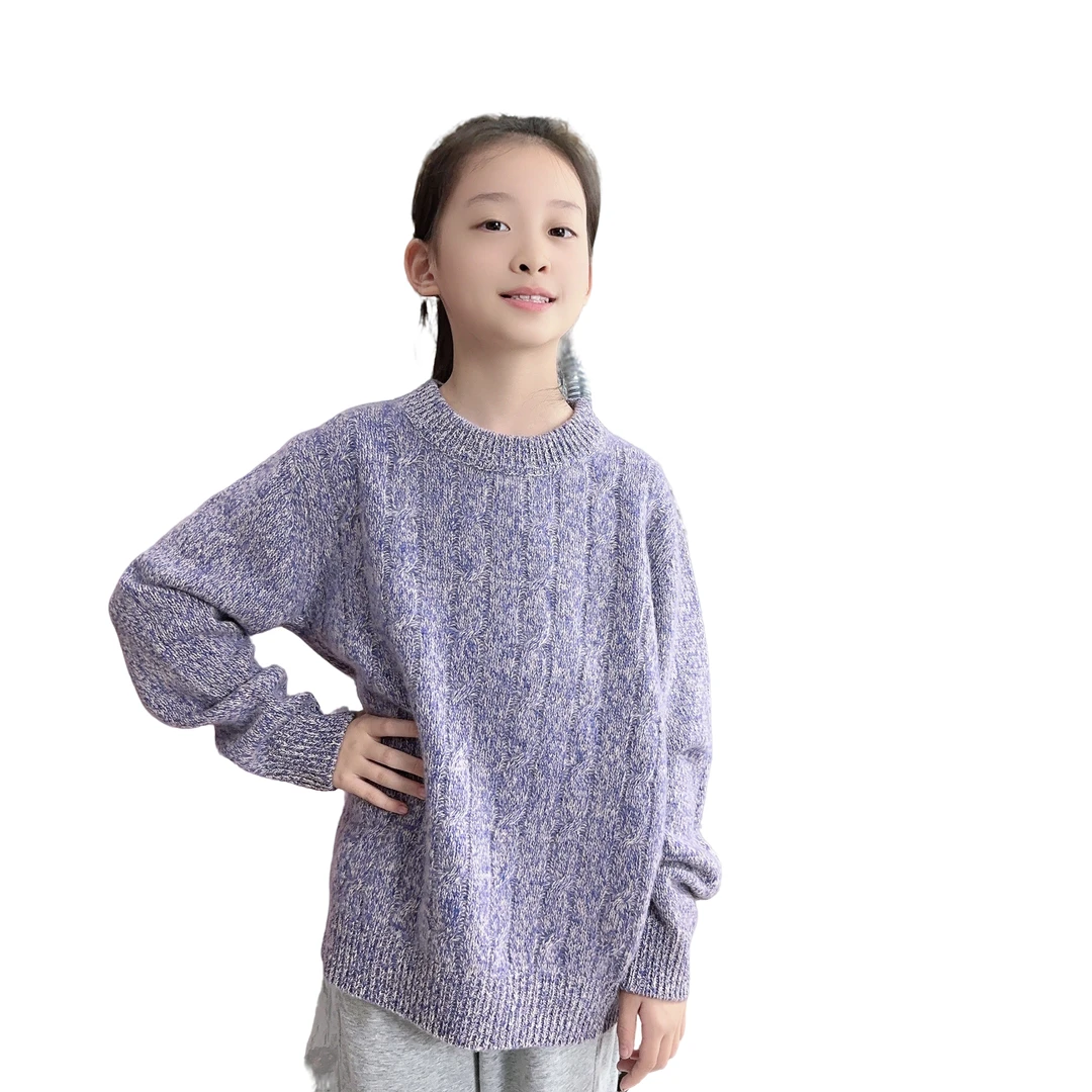 （帛贸加厚羊绒）26/2四股纯山羊绒男孩女孩羊绒衫加厚