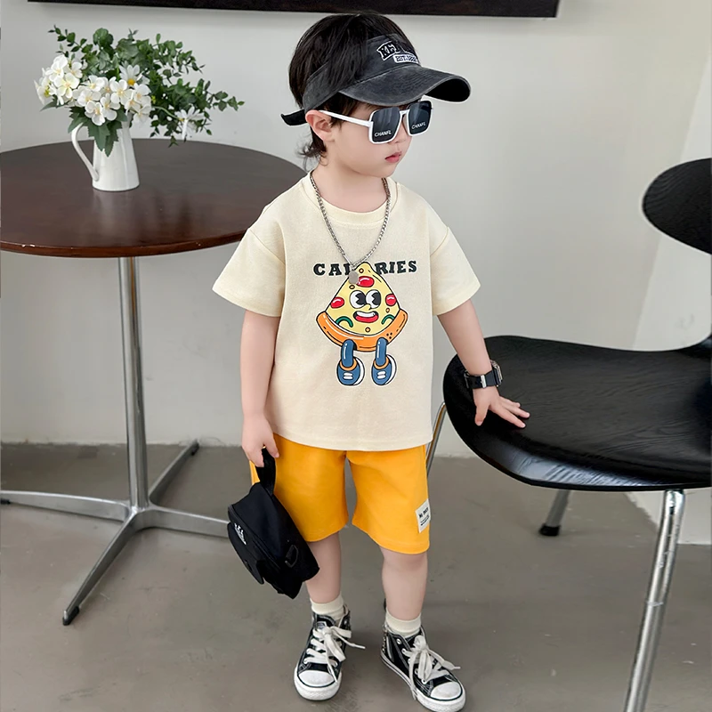 男童夏装套装洋气时髦2024新款帅宝宝夏季衣服网红儿童短袖潮童装