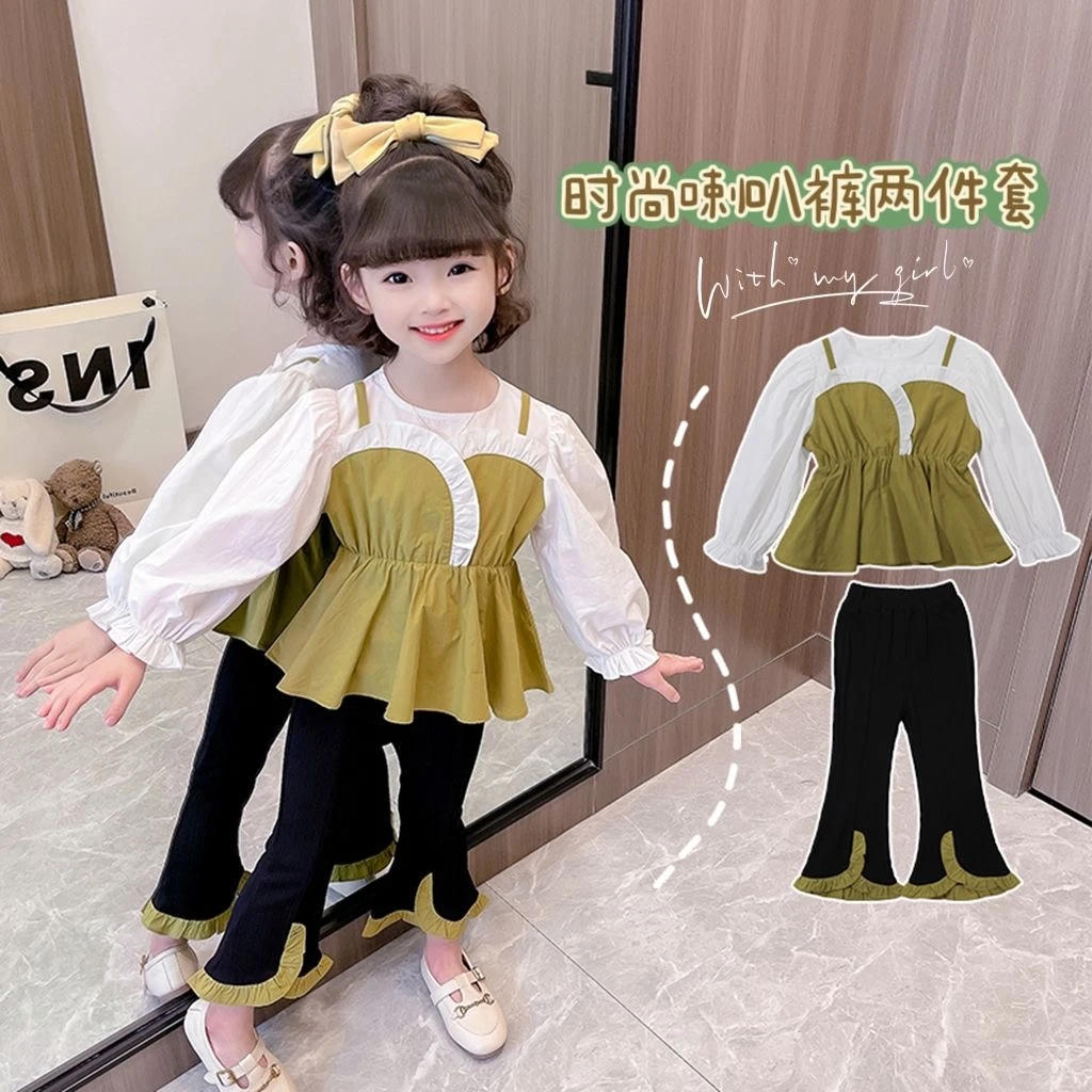 女童秋装童装秋季新款时髦套装小女孩洋气时尚衣服时髦韩版两件套