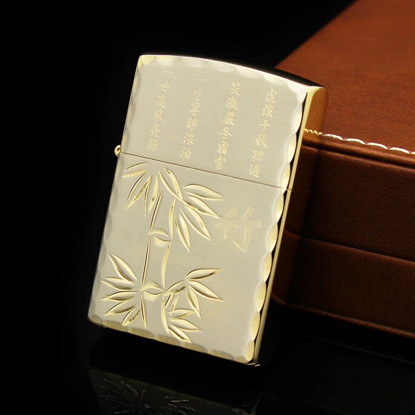佐罗煤油打火机9784四君子梅兰竹菊打边经典复古老式砂轮打火机