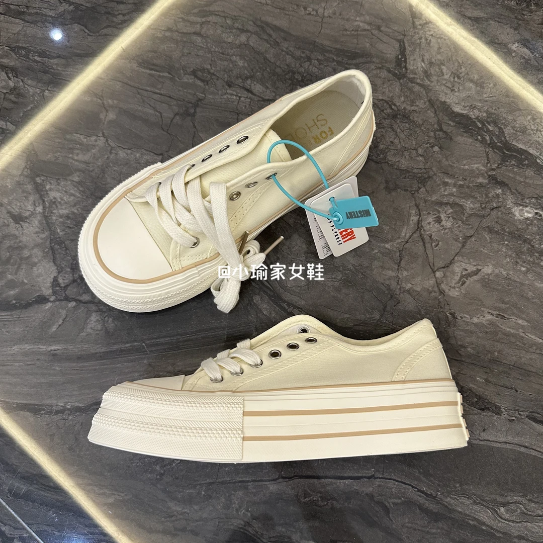 小瑜家 一脚蹬超火帆布鞋女鞋2024秋冬爆款厚底休闲鞋子增高板鞋