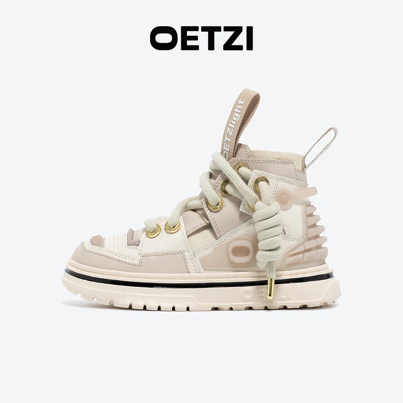 OETZI冰人奥兹机能风高帮鞋厚底女机车风丑萌鞋秋冬新款大头鞋