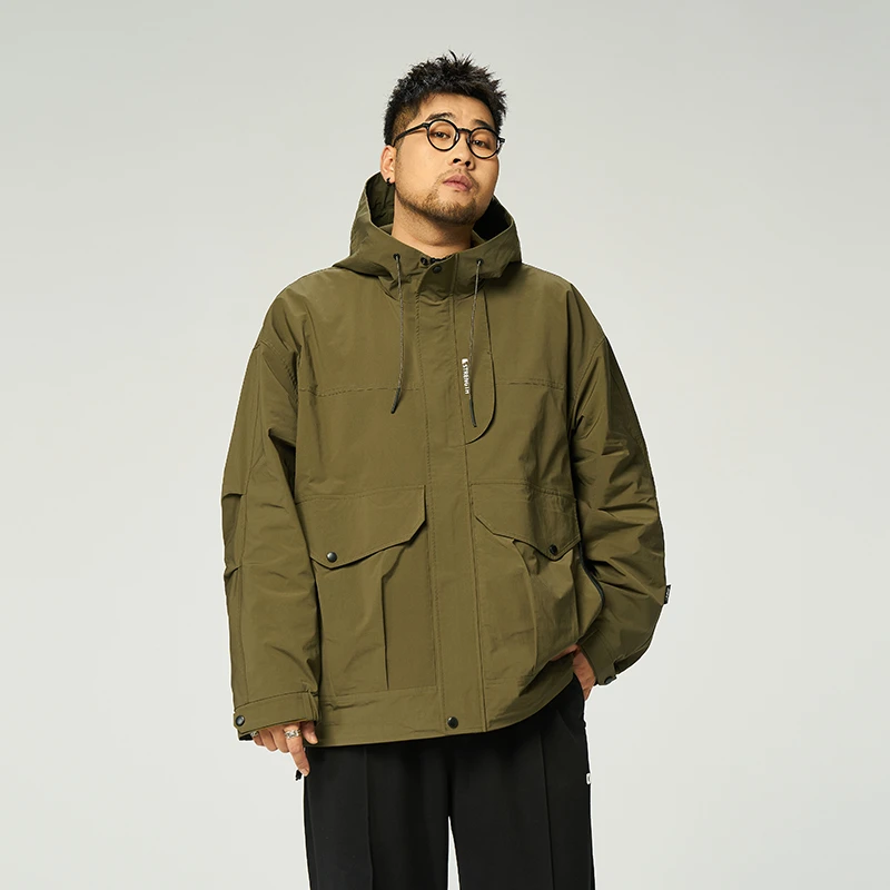 【防水科技】森老板大码男装秋冬季休闲加大加宽防风保暖冲锋衣外套