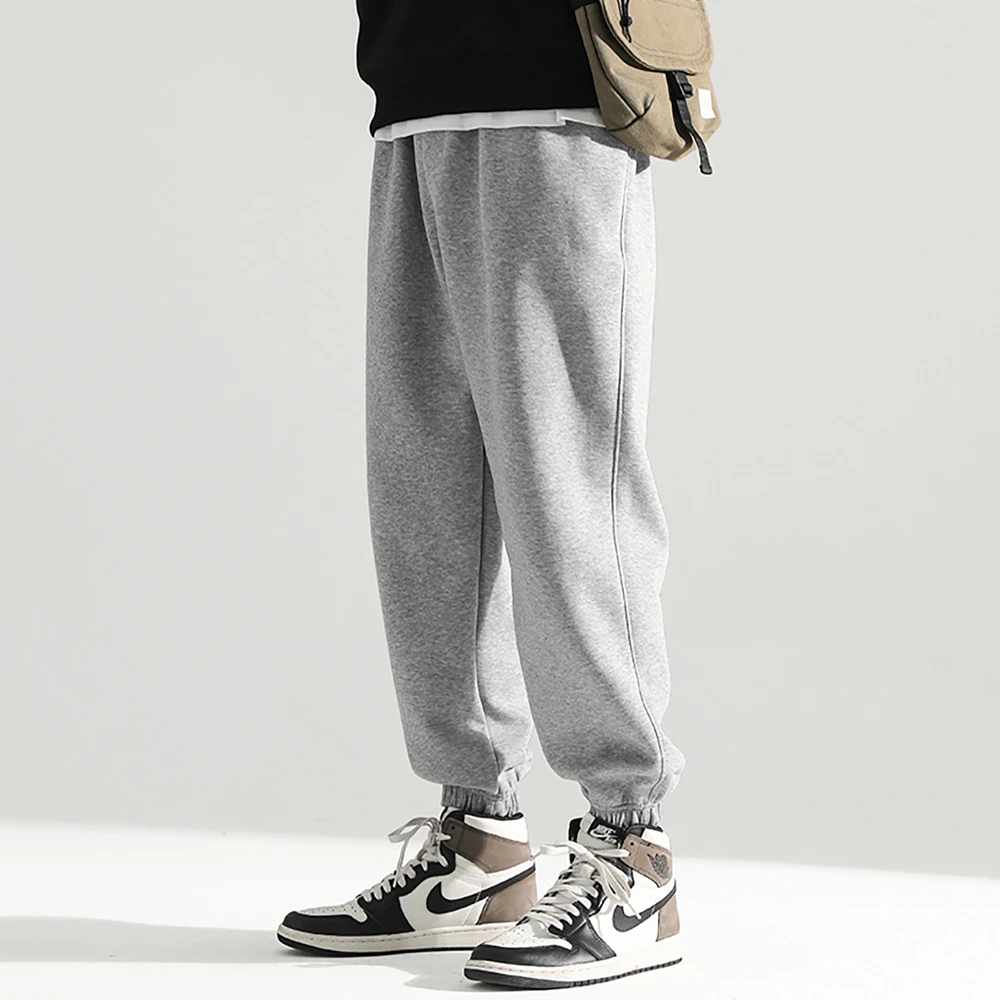 春秋季运动裤卫裤男生宽松束脚长裤灰色百搭潮流休闲裤美式篮球
