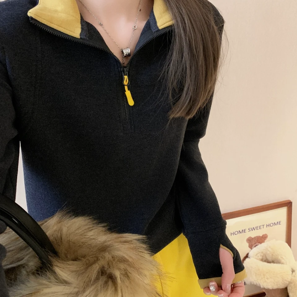 【怕冷拍】加厚莫奈暖绒双面红外线锁温立领德绒打底衫休闲百搭607