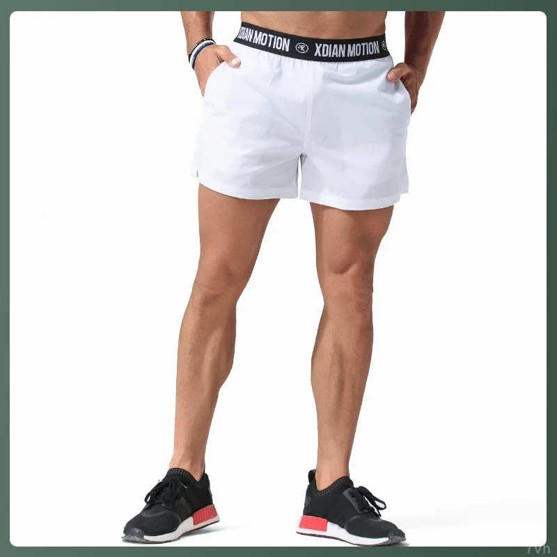 穿搭美式健身夏季冰丝男士潮流沙滩短裤运动字母跑步短裤速干三分