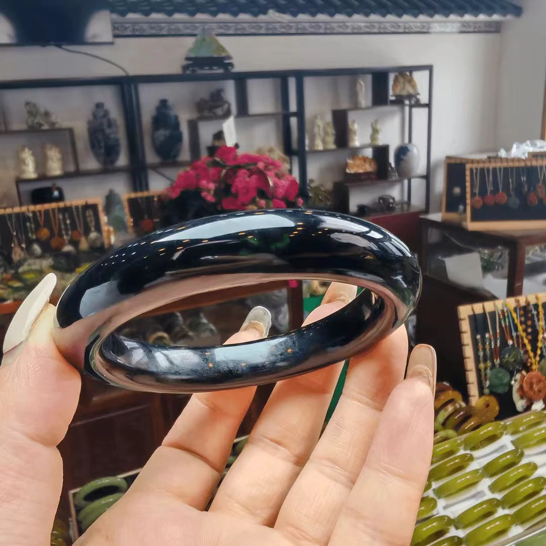 天然岫玉深绿501手镯【微瑕】