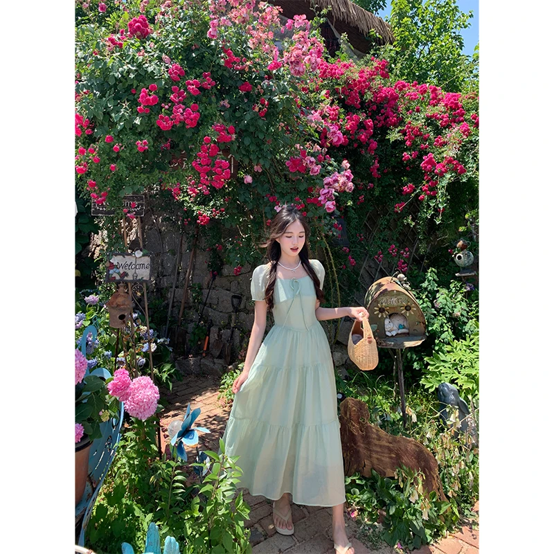 cozydays 「清凉夏日」三色肌理感连衣裙女夏季中长款子C0232