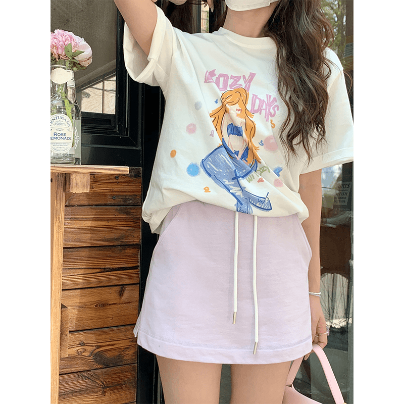 cozydays日韩甜美裙裤多色卫裤裙女夏高腰显瘦休闲运动短裤B0156