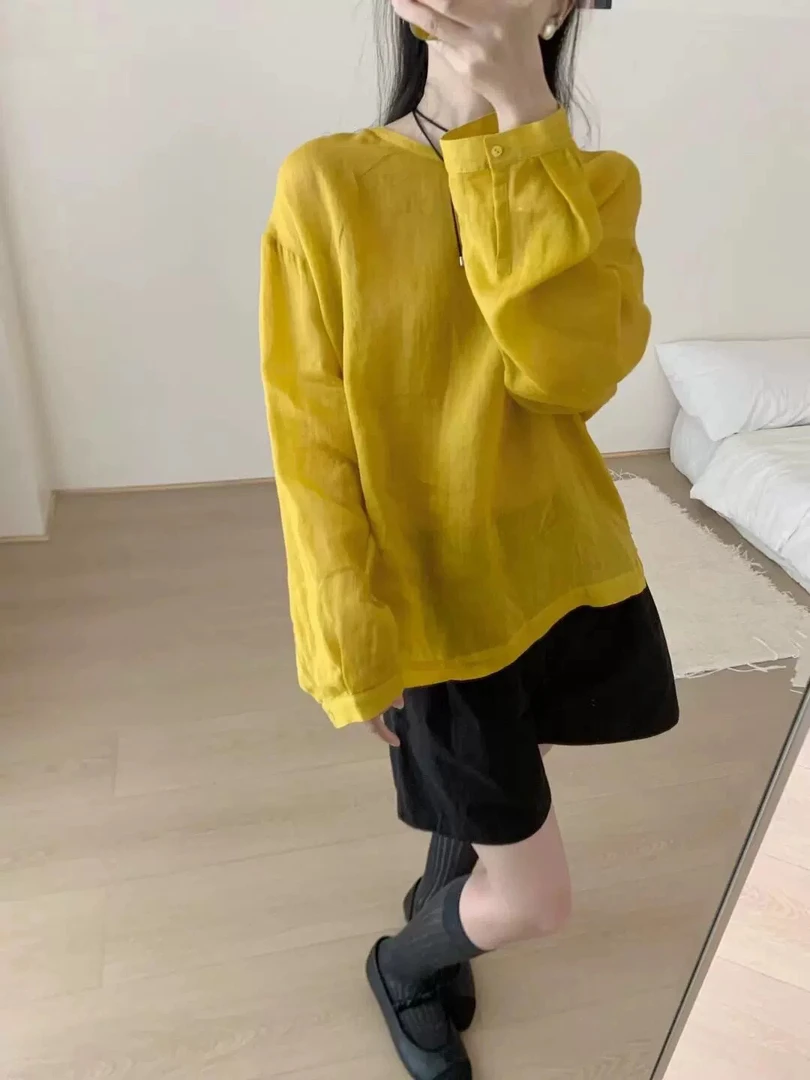 一百苎麻三穿衬衫开衫外套舒服百搭