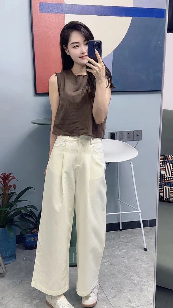 QBS纤贝思窄版三色显瘦直筒裤