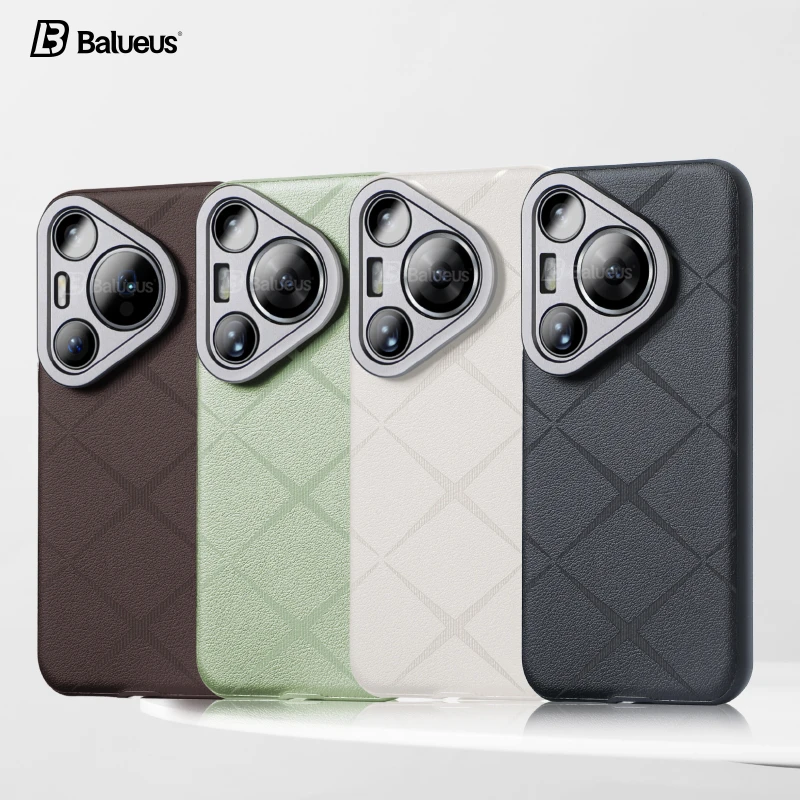 适用华为pura70手机壳pura70ultra保护套p70pro+真皮镜头全包防摔