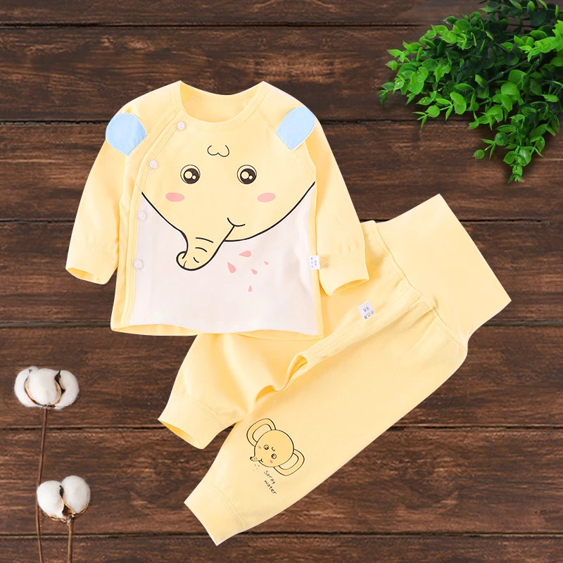 婴幼儿春秋款套装衣服护肚外套宝宝纯棉无骨长袖秋衣裤秋冬打底套