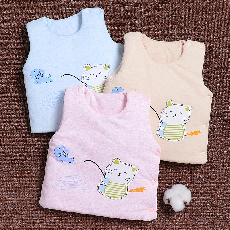 0-12个月新生婴儿保暖夹棉马甲男女童宝宝春秋冬季洋气无袖小背心