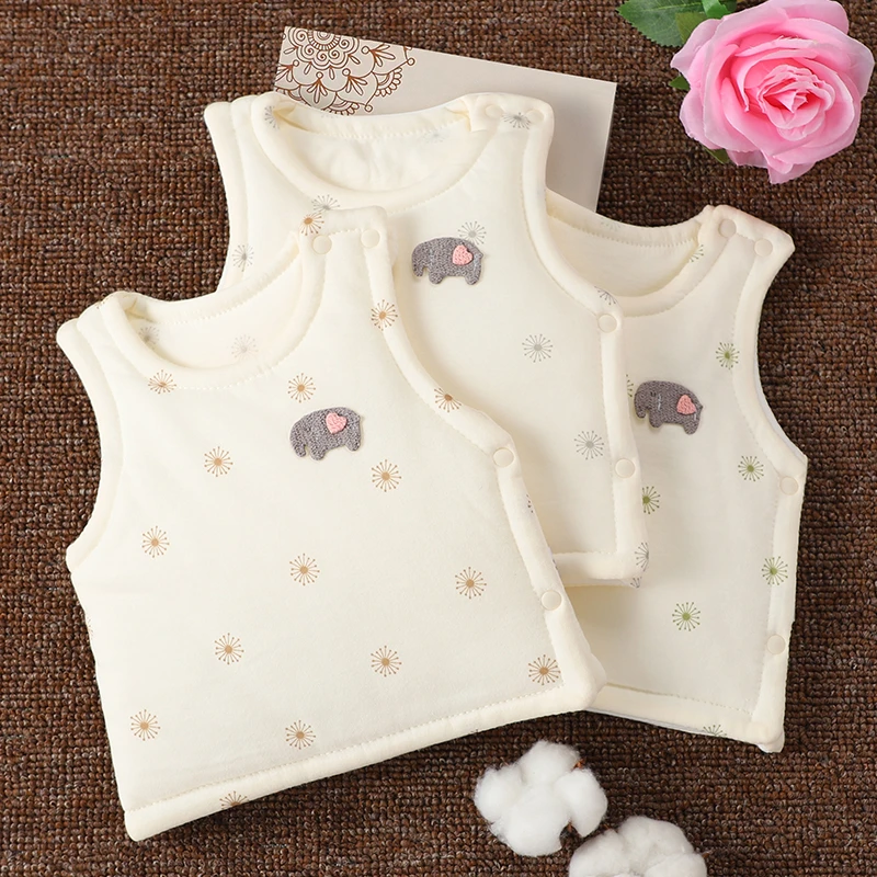 婴儿表里纯棉马甲宝宝棉背心加厚秋冬保暖马夹儿童无袖春秋款坎肩