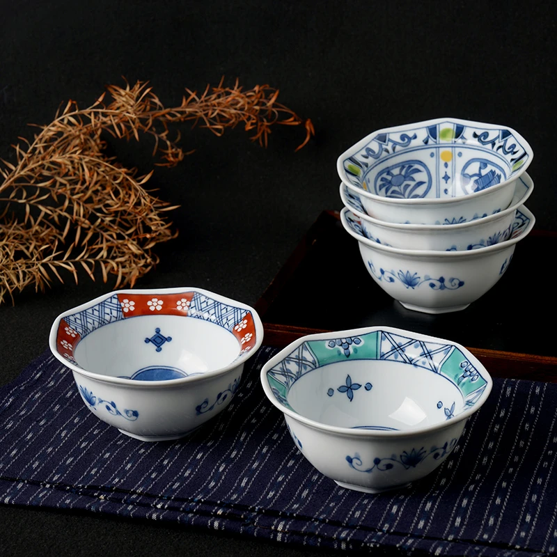 HASAMI-YAKI/波佐见烧进口染锦绘变日式和风陶瓷家用八角碗碟