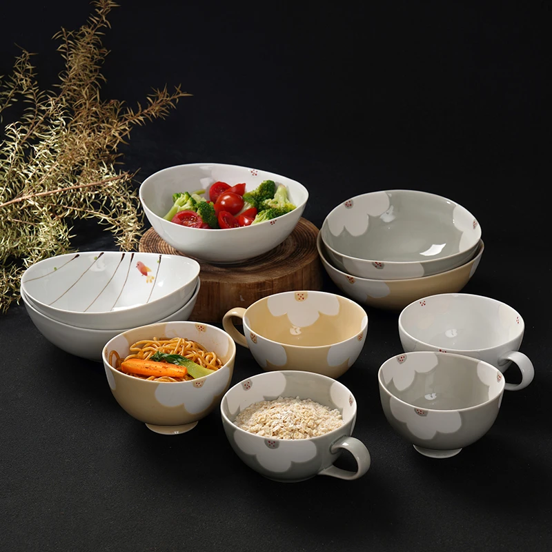 日本原装进口福峰陶苑日式陶瓷餐具家用饭碗异型钵个性沙拉碗