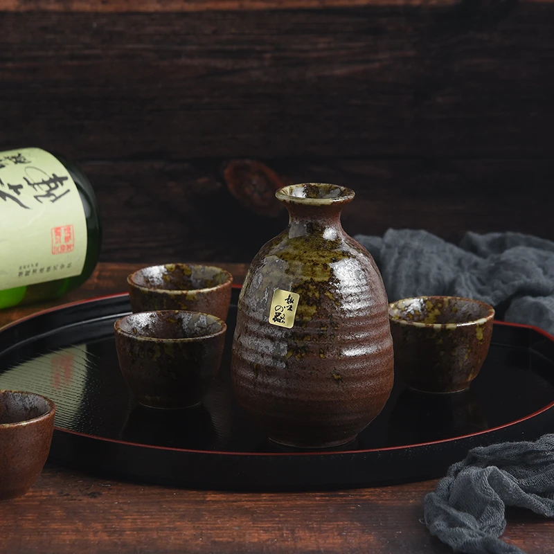波佐见日本进口备前烧清酒酒具礼盒酒壶烧酒杯家用分酒器烫酒壶