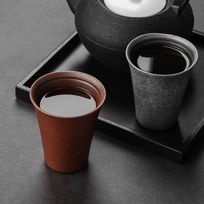 日本波佐见烧铜器彩手握杯陶制水杯复古情侣出游套装家用喝水杯