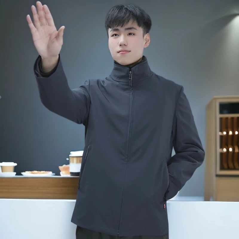男士休闲派克服进口整貂男士外套貂袖常规款时尚高奢男款