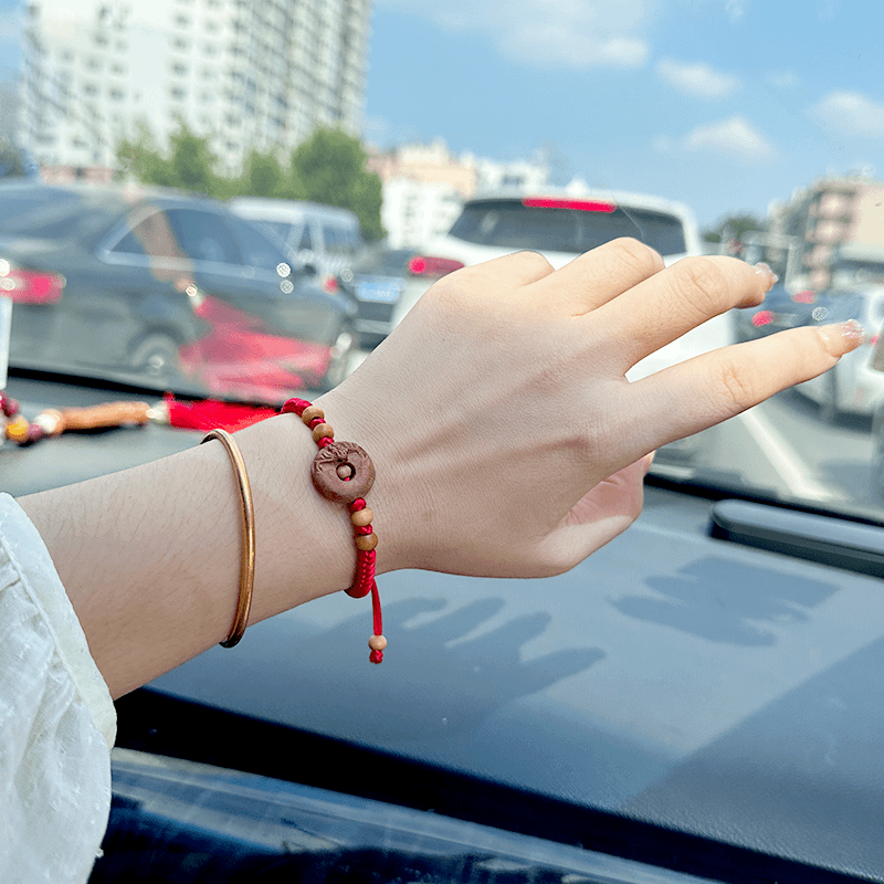 非金属布艺手链 2024年龙年 手工编织红绳手链  平安扣款