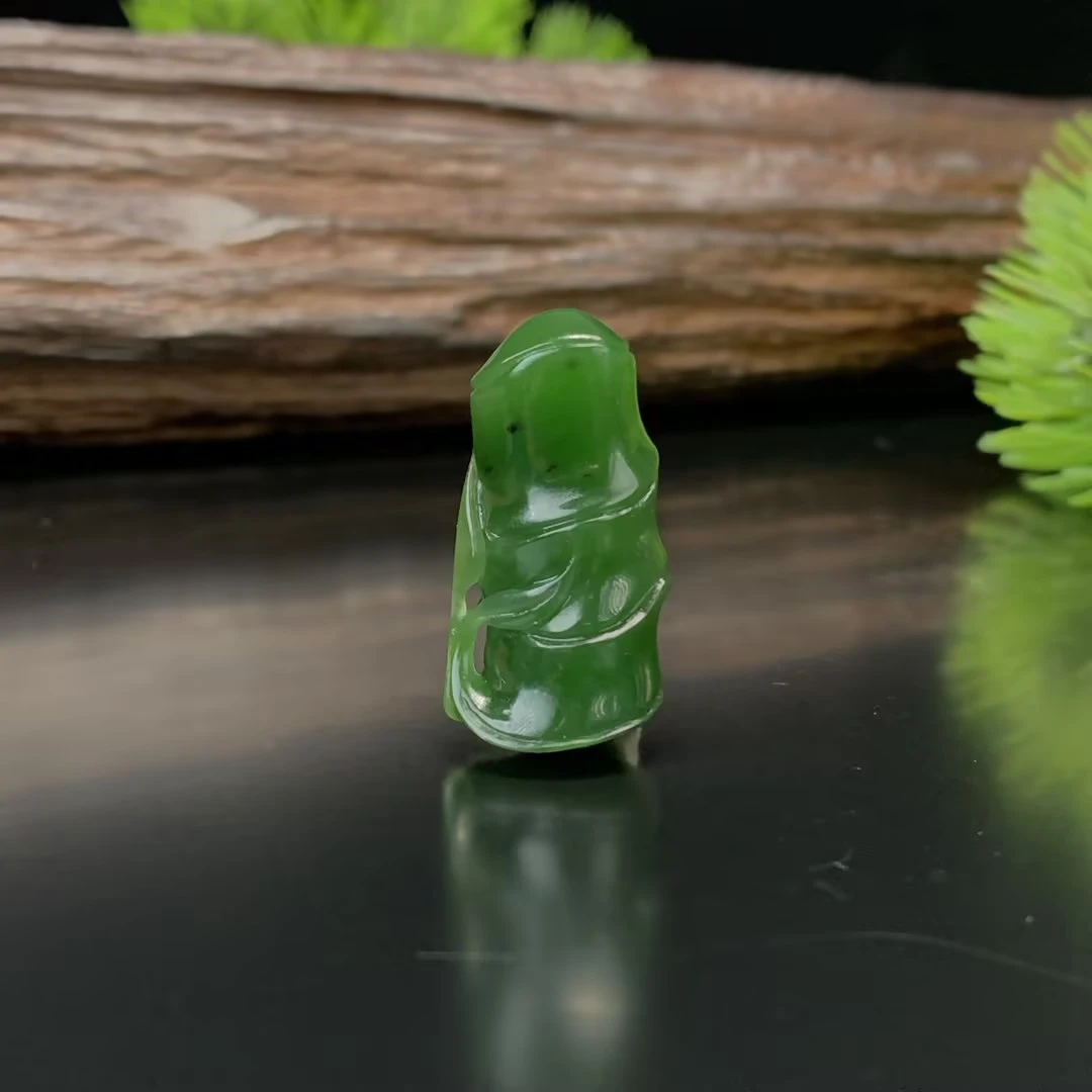 【豫人豫品】和田玉吊坠碧玉竹节J2782