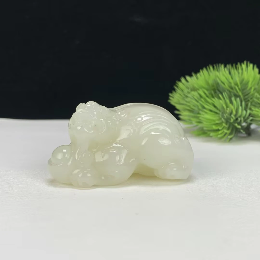 【豫人豫品】和田玉蜂蜜水貔貅J1614