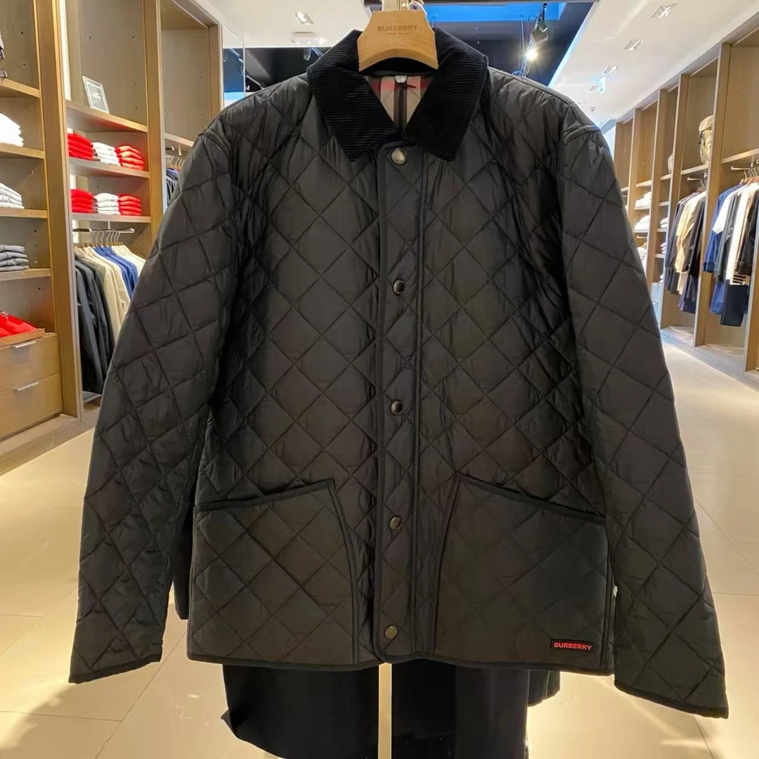 BURBERRY/博柏利FW24 菱形经典时尚休闲格纹棉服 男款 黑色1