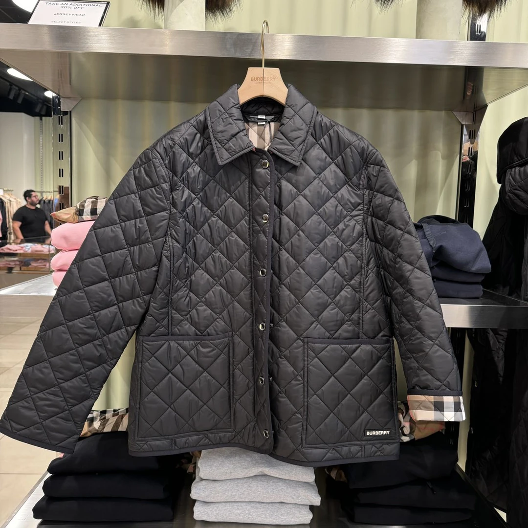 BURBERRY/博柏利新款 菱格绗缝时尚秋冬设计内格纹棉服夹克