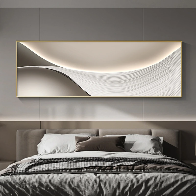 现代轻奢床头装饰画极简抽象主卧床头壁画大气高级感卧室墙壁挂画