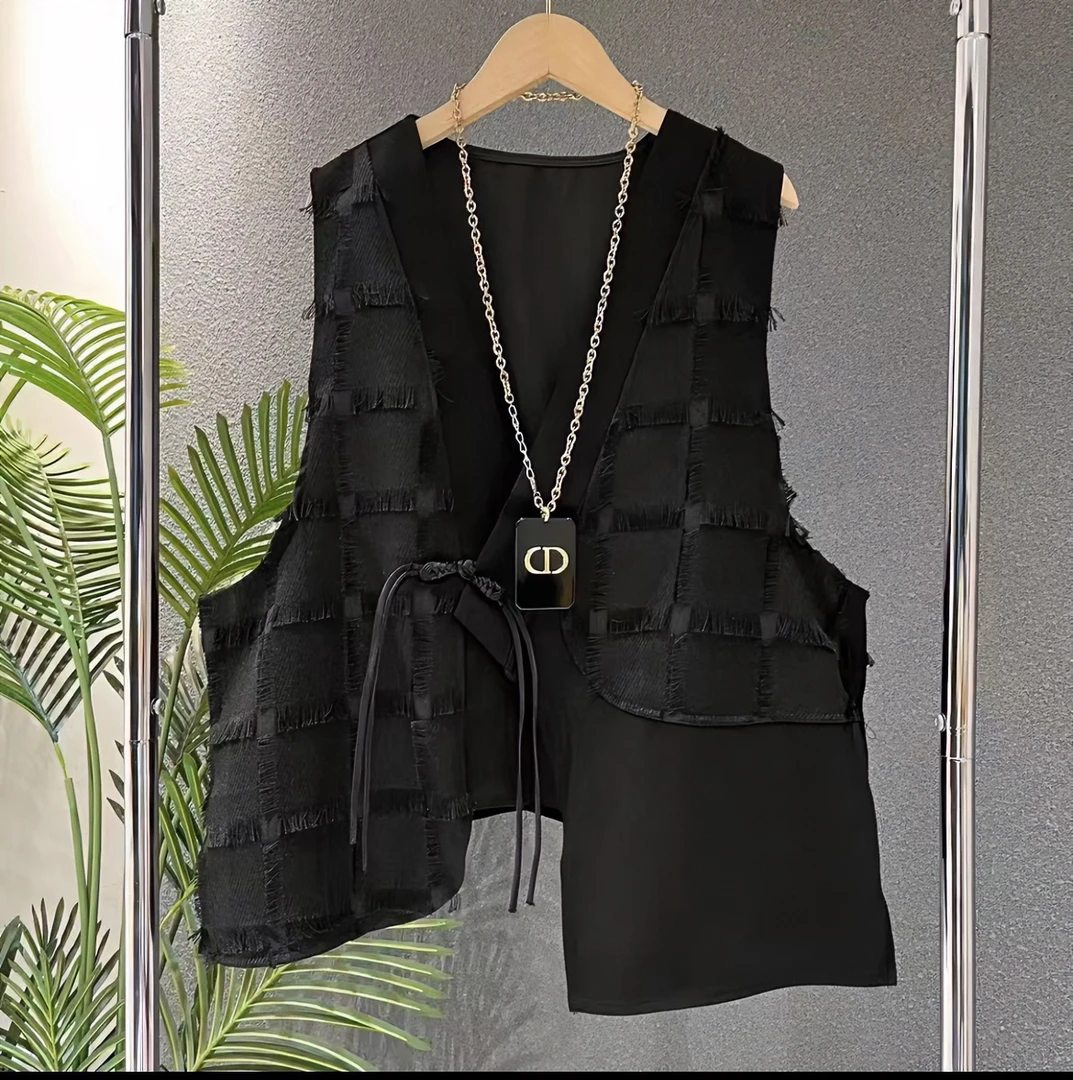 【中式国风】早春新款宽松时尚百搭盘扣不对称设计款马甲马夹