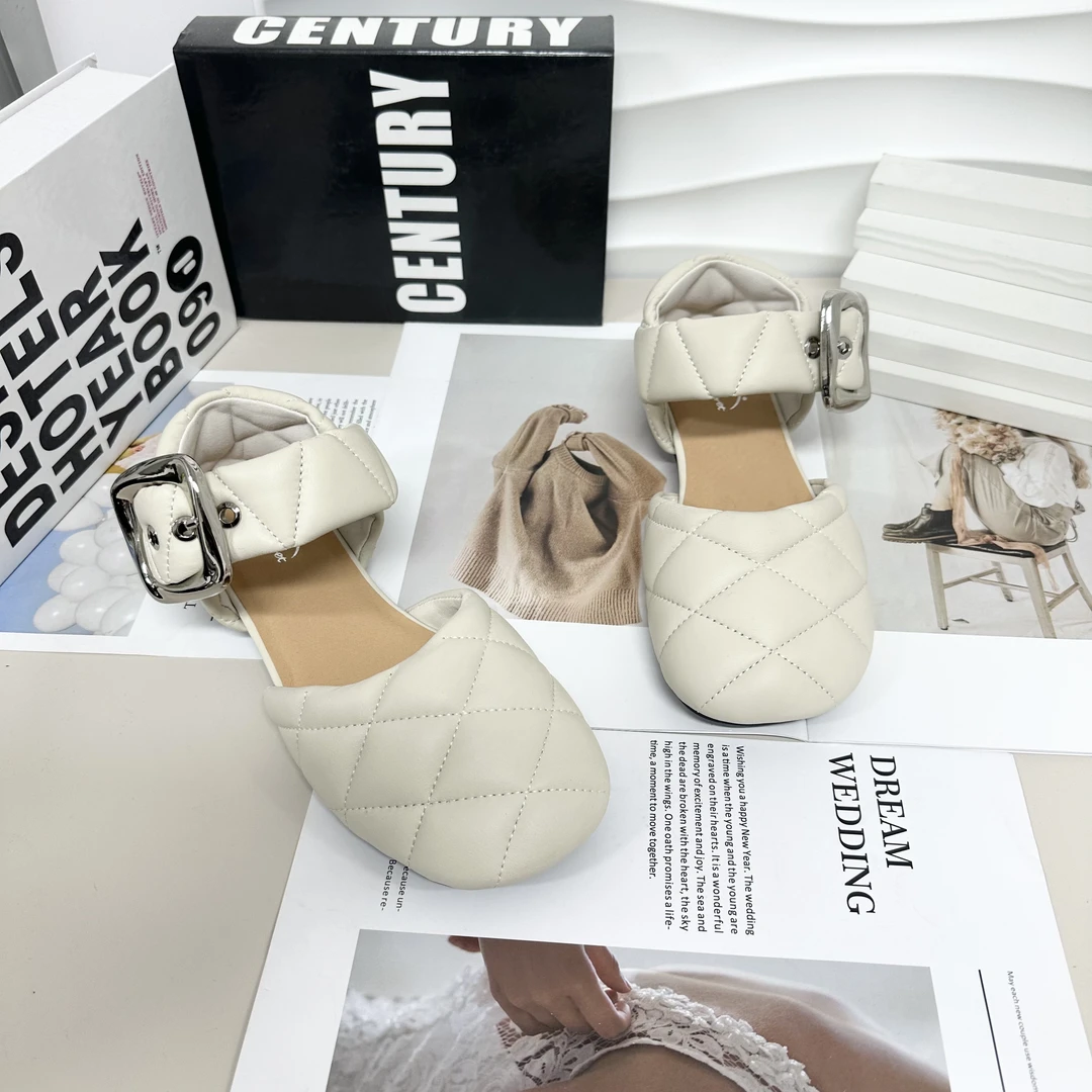 女款-春夏平底一字扣包头女凉鞋[AM]2121-6