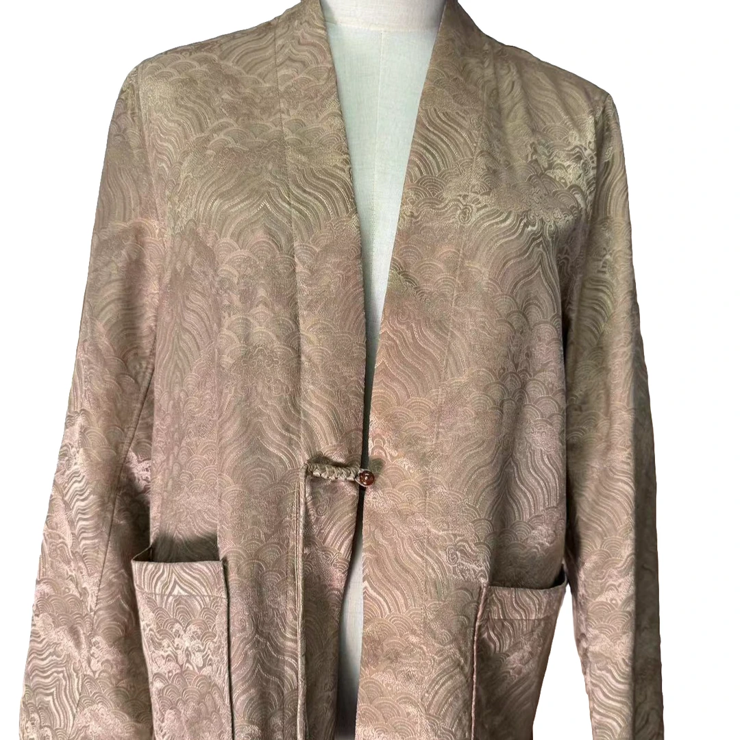 锦丝院[香槟]新中式复古桑蚕丝提花外套6576616