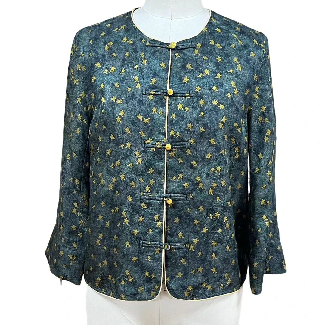 锦丝院[星漫]双面双穿设计师款气质提花网红中国风长袖外套661688