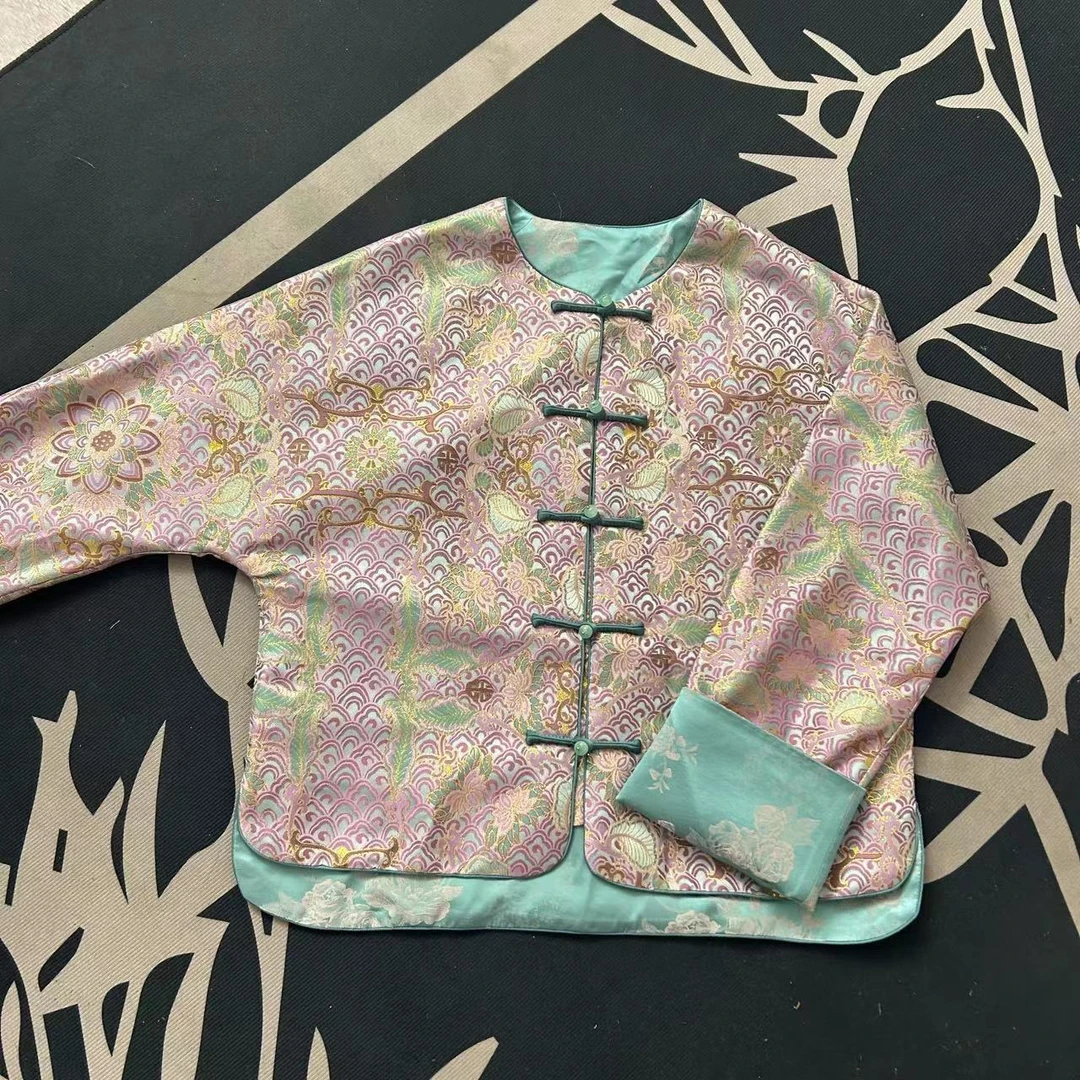 锦丝院微瑕【美人鱼】新款网红双面中国风提花外套661460复古