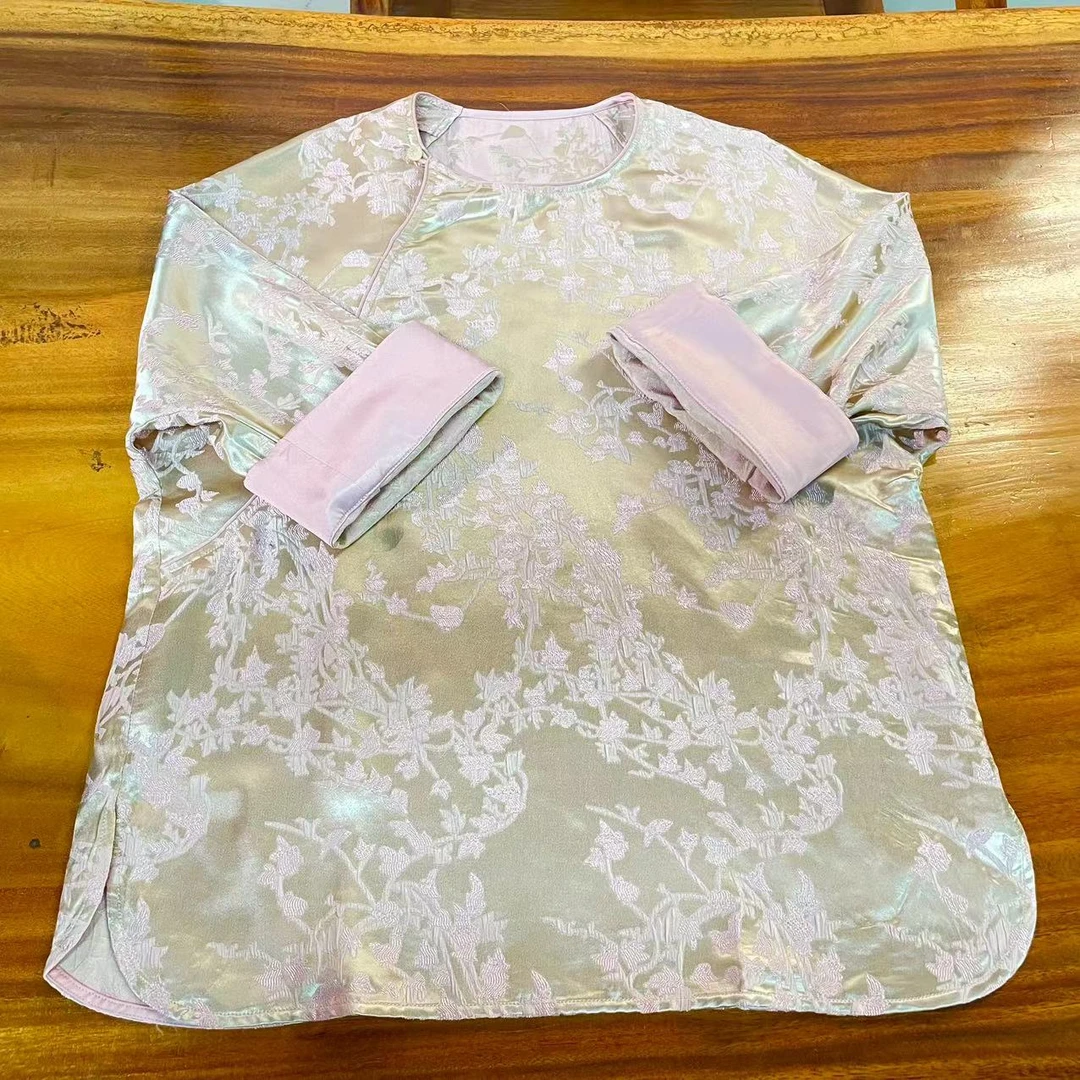 锦丝院微瑕【花蕊】新中式设计师新款气质网红衬衣661522