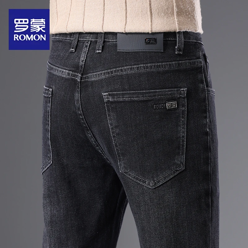 罗蒙高端牛仔裤男款弹力潮牌男裤春秋直筒长裤子男士爆款2025新款