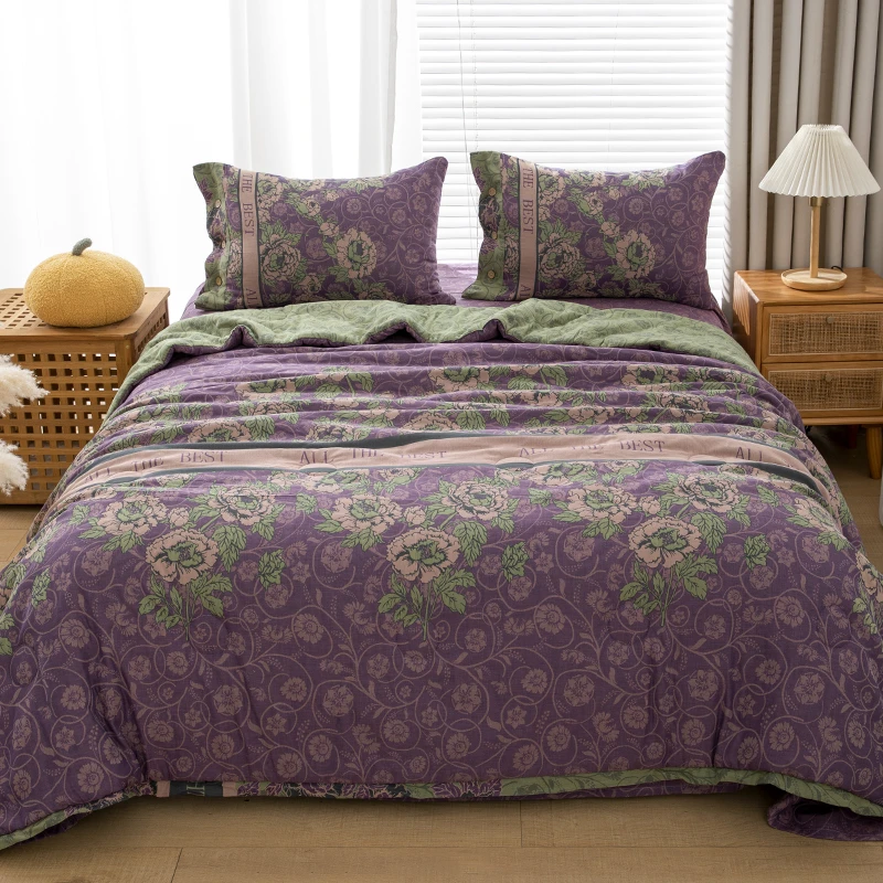 【紫悦玫瑰】200*230高定A类母婴级有氧双层纱6斤左右秋冬款可机洗