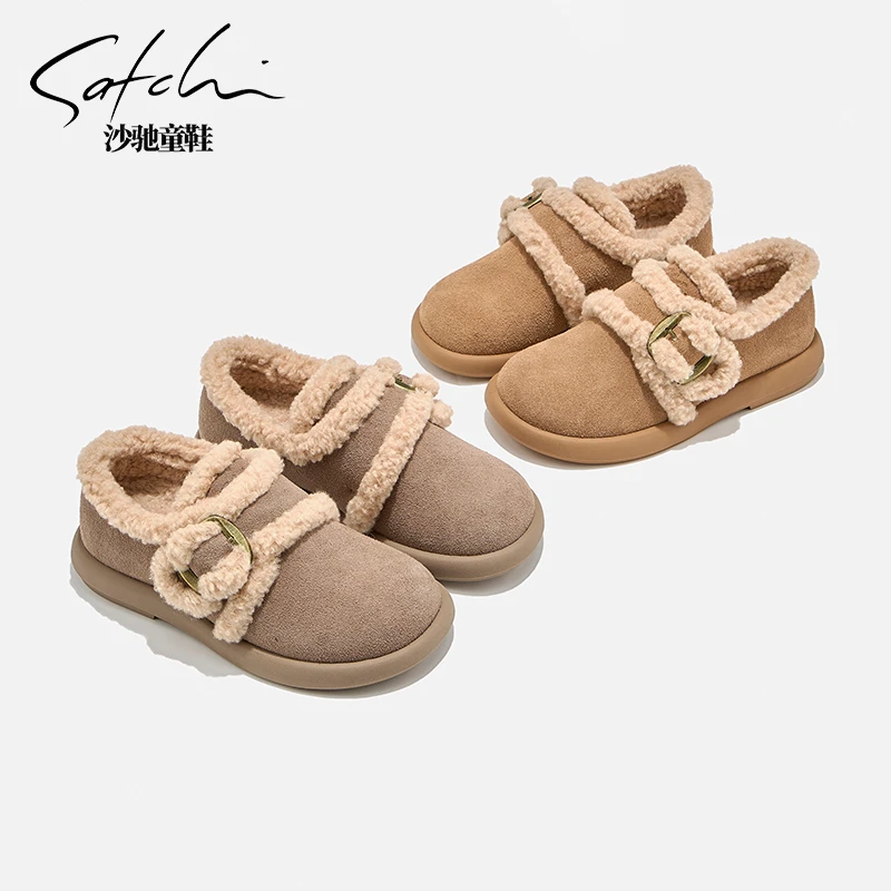 【保暖系列】沙驰儿童棉鞋冬季新款加绒休闲鞋软底保暖棉靴24715