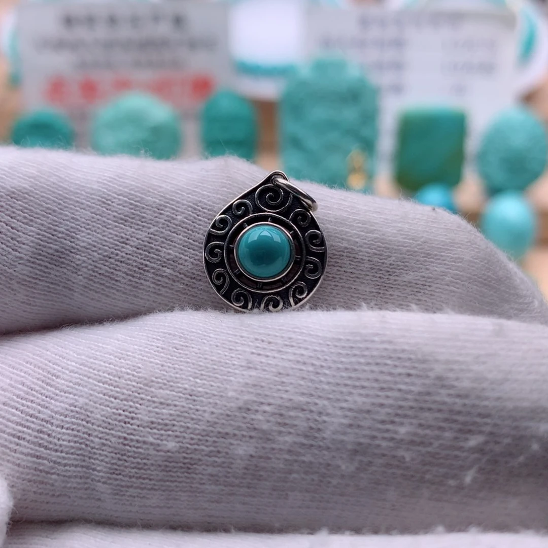 绿松石配饰银S925镶嵌