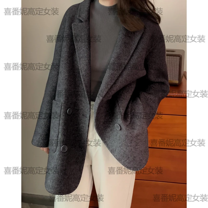 XFYN |【一眼万年】2024早秋上新双面百搭ol羊毛大衣女短款长毛