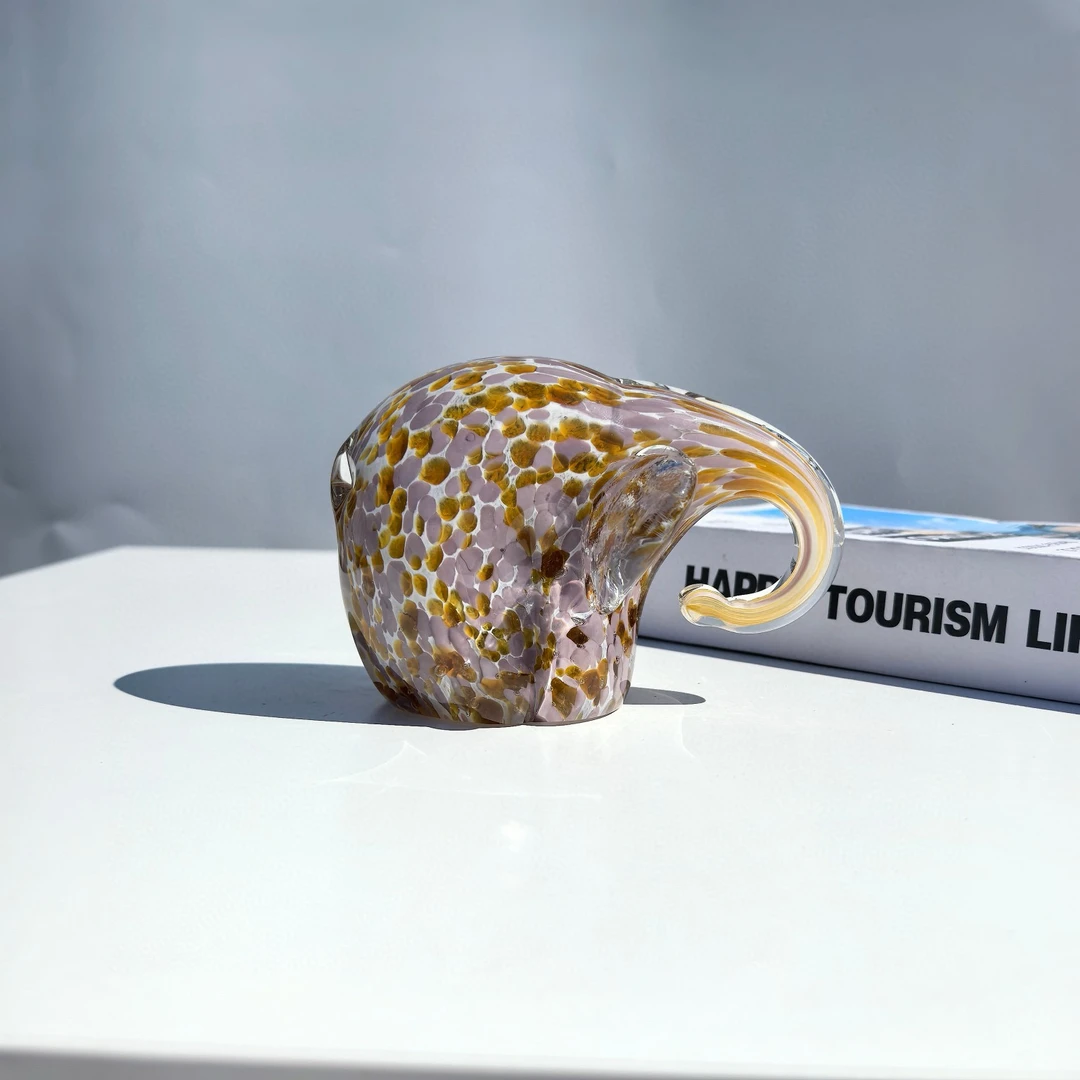 寓意美好创意复古透明轻奢大象摆件