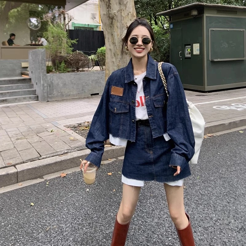 小香风轻奢高级感套装女春装季气质时尚牛仔两件套装复古休闲套装